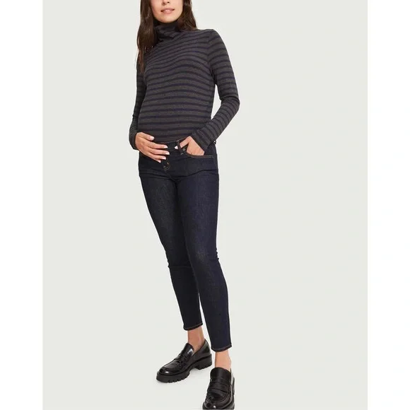 NWT HATCH Slim Maternity Jeans Ankle-Length Jet Black Size 34